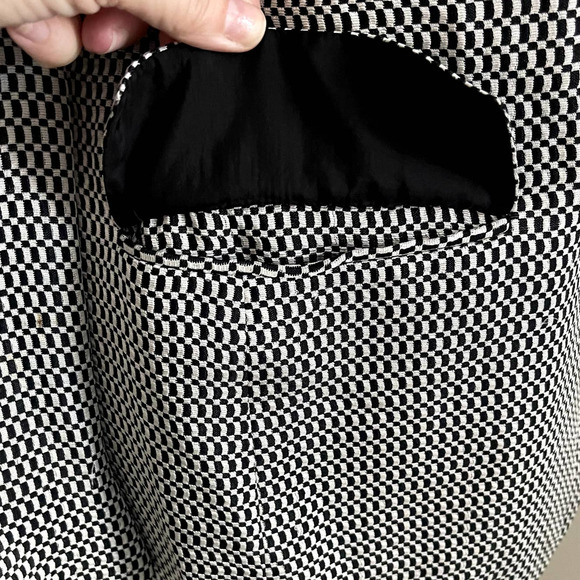 Emanuel Ungaro Ladies Blazer Jacket Sz 8 /42 Black White OpArt Checker Vintage - Picture 8 of 11